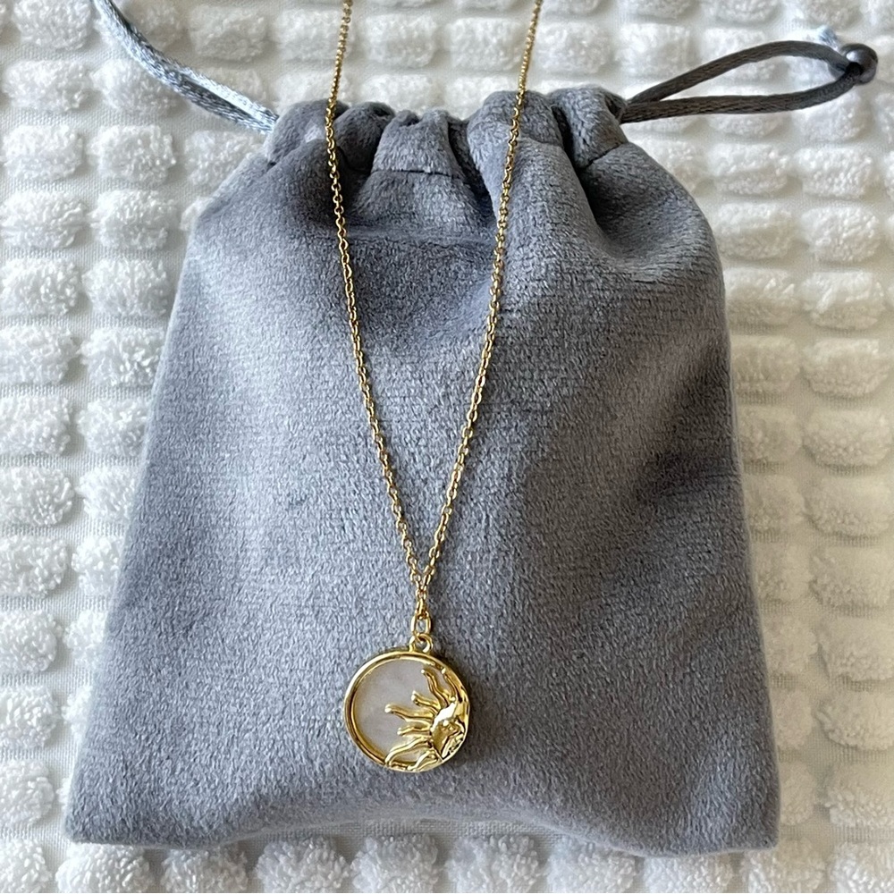 Gold Plated Sun Necklace, Inspirational Sunshine Necklace.